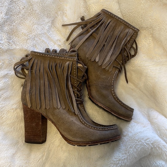 Frye Parker Fringe Leather Suede Boot - Picture 6 of 9